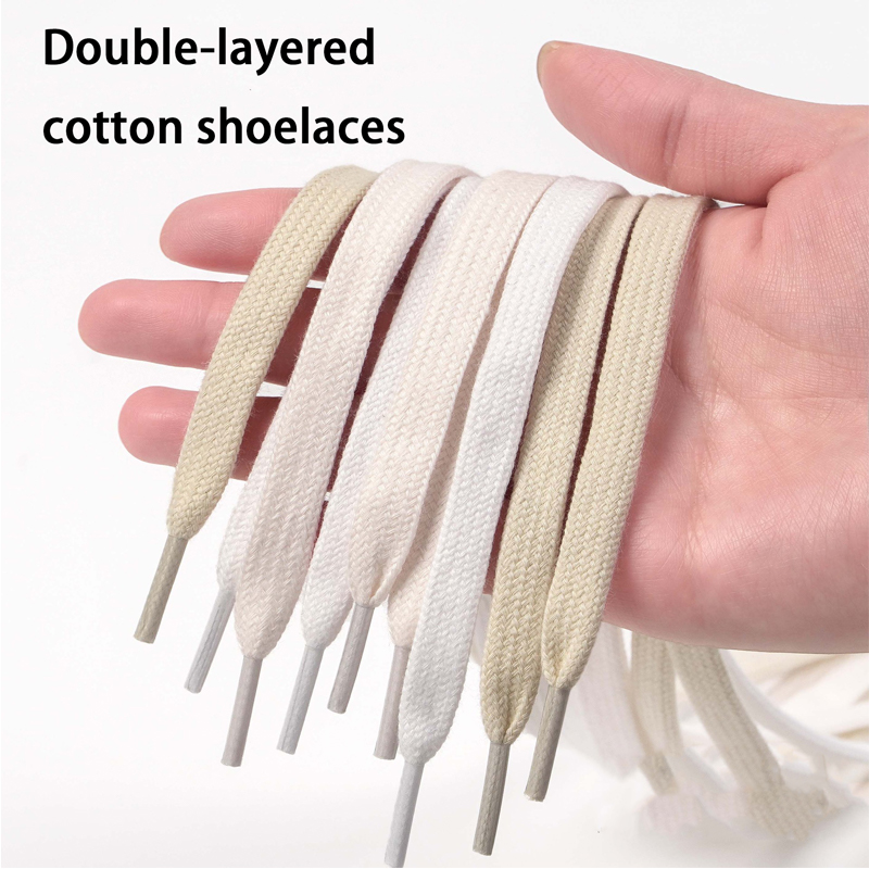 Lace Replacement Flat - Płaskie bawełniane sznurówki, dwuwarstwowe wytrzymałe sznurówki