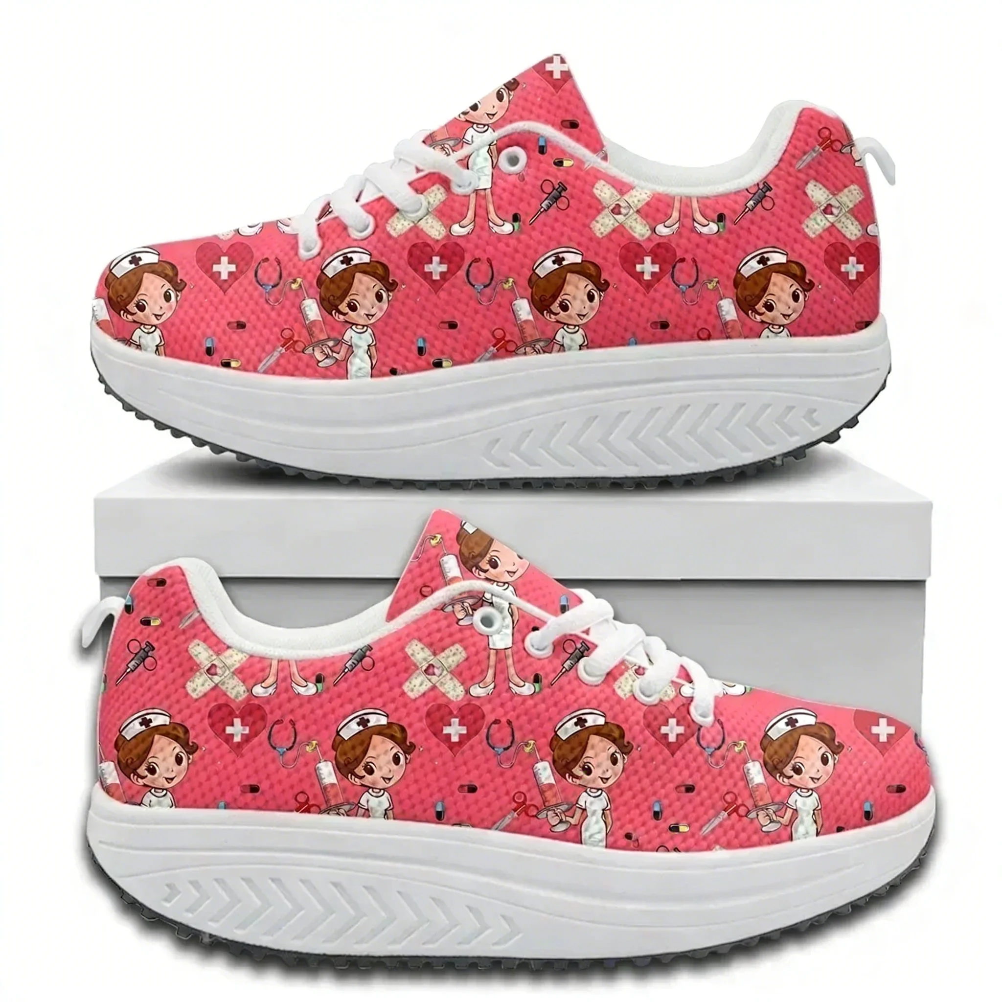Care For Sneaker - Wygodne sznurowane sneakersy na platformie z
